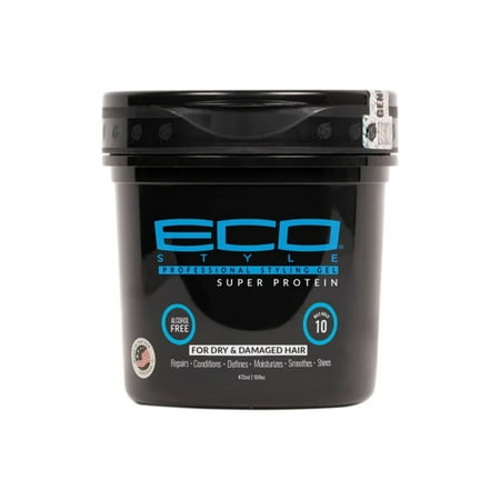 ECOSTYLE STYLING GEL SUPER     PROTEIN BLACK/BLUE 16 OZ(CS/6)*