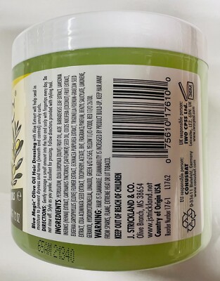[075610176100] BLUE MAGIC OLIVE OIL HAIR DRESSING ALOE VERA 390G